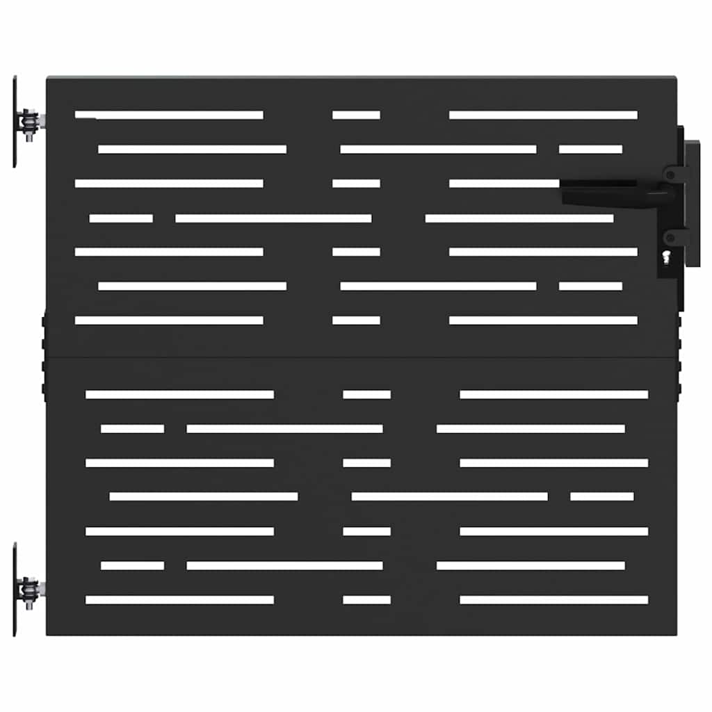 Cancello da giardino con blocco Nero 85 x 100 cm | homemem39