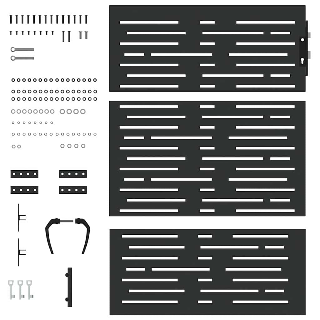 Cancello da giardino con blocco Nero 85 x 125 cm | homemem39