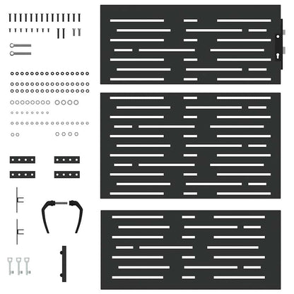 Cancello da giardino con blocco Nero 85 x 125 cm | homemem39