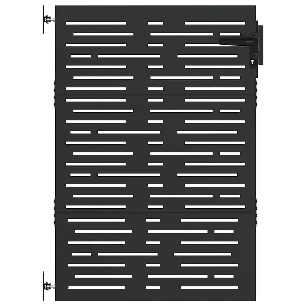 Cancello da giardino con blocco Nero 85 x 125 cm | homemem39