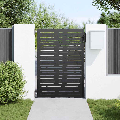 Cancello da giardino con blocco Nero 85 x 150 cm | homemem39