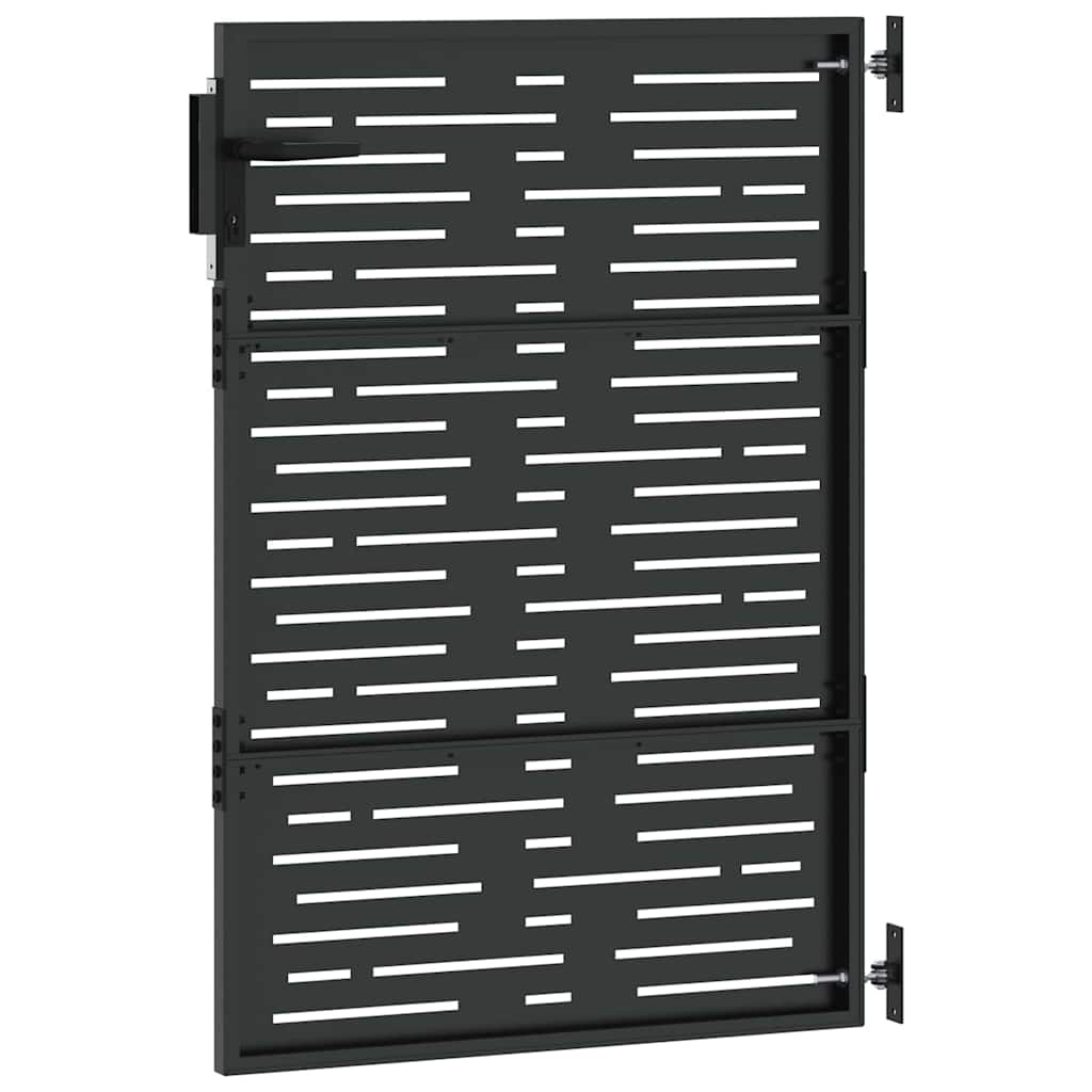 Cancello da giardino con blocco Nero 85 x 150 cm
