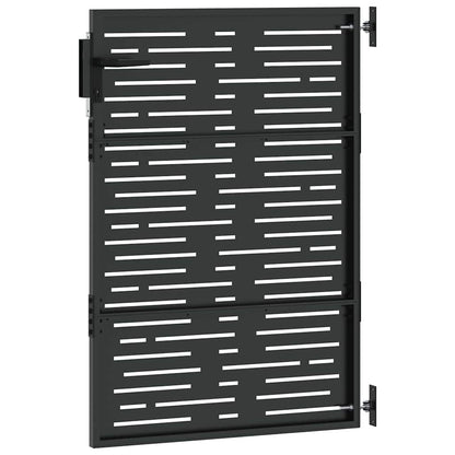 Cancello da giardino con blocco Nero 85 x 150 cm