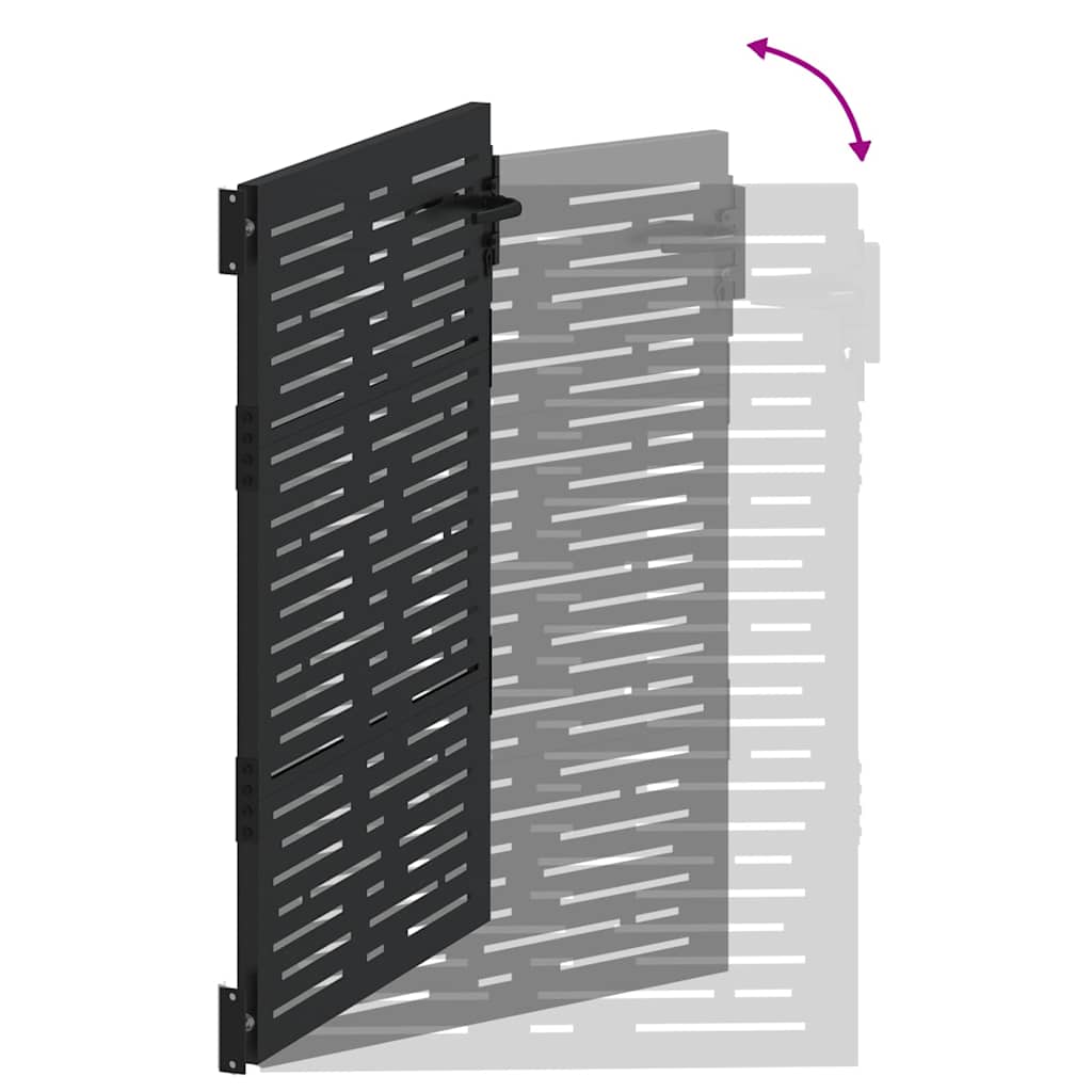 Cancello da giardino con blocco Nero 85 x 150 cm | homemem39
