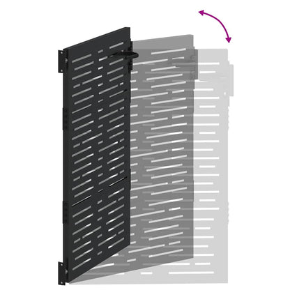 Cancello da giardino con blocco Nero 85 x 150 cm | homemem39