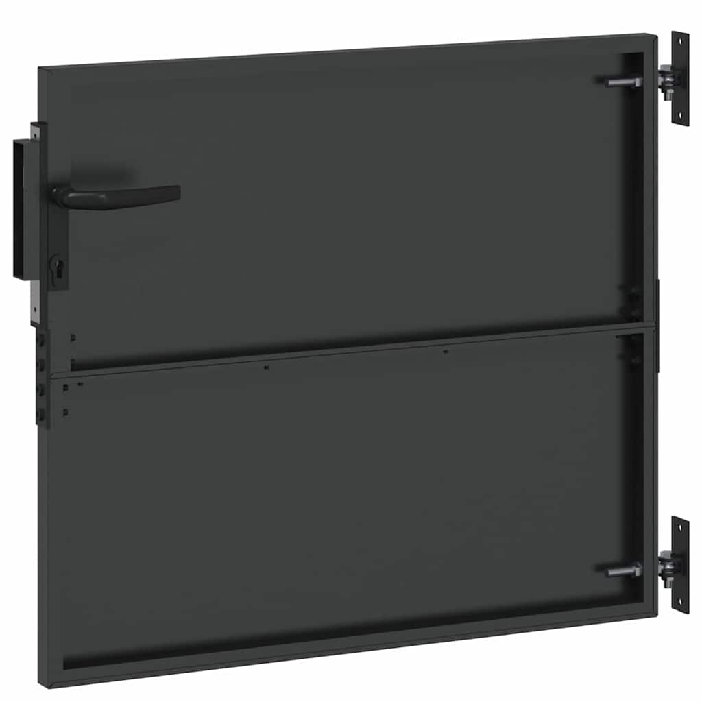 Cancello da giardino con blocco Nero 85 x 100 cm | homemem39