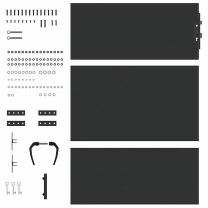 Cancello da giardino con blocco Nero 85 x 125 cm | homemem39