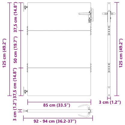 Cancello da giardino con blocco Nero 85 x 125 cm | homemem39