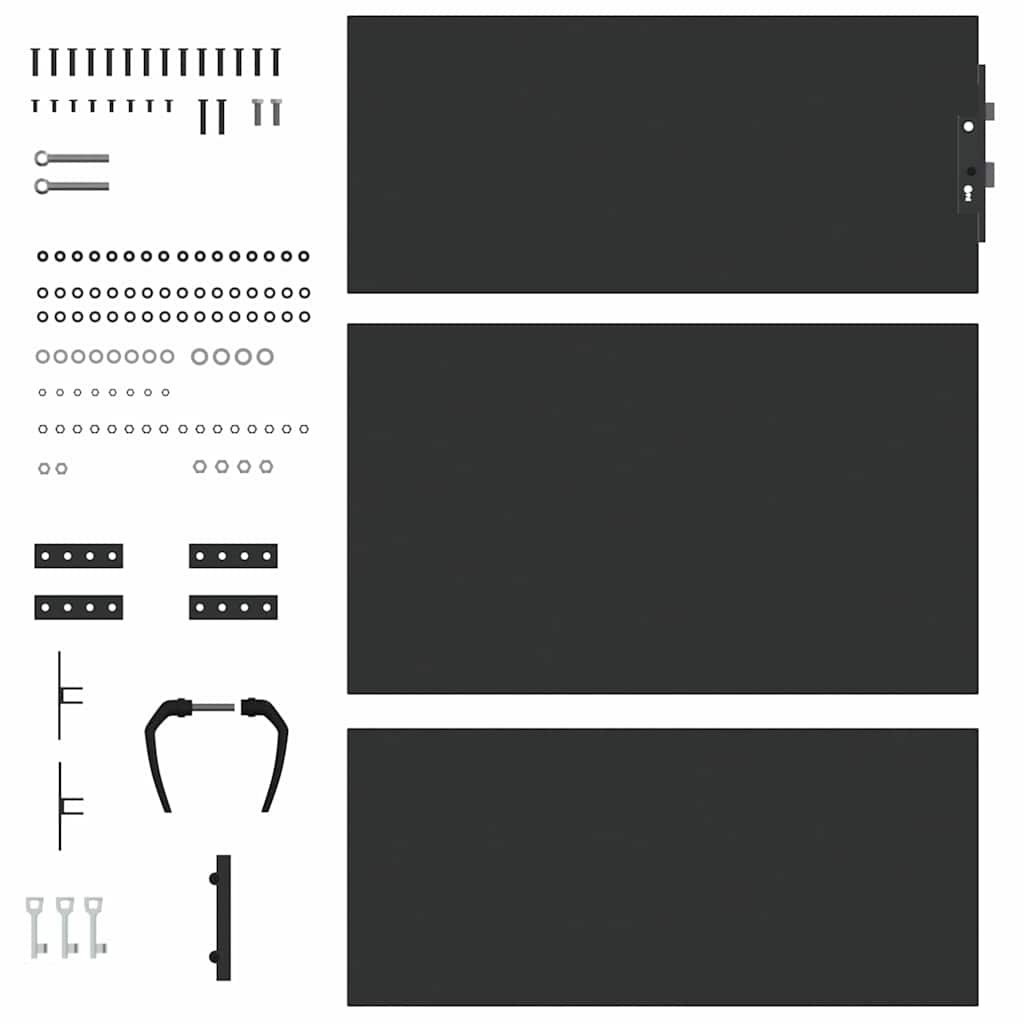 Cancello da giardino con blocco Nero 85 x 150 cm | homemem39