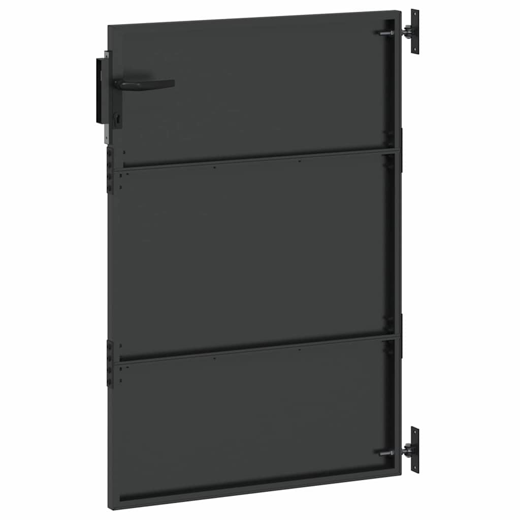 Cancello da giardino con blocco Nero 85 x 150 cm | homemem39