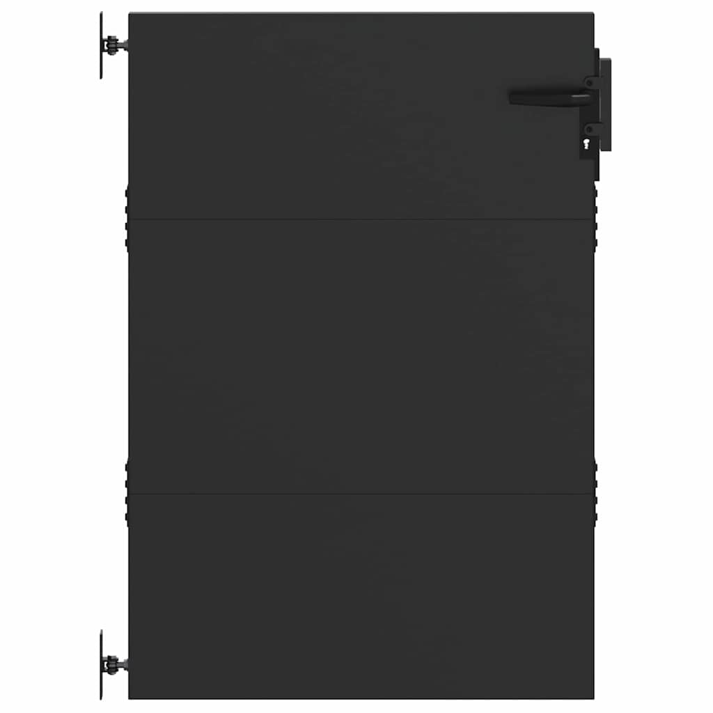 Cancello da giardino con blocco Nero 85 x 150 cm | homemem39