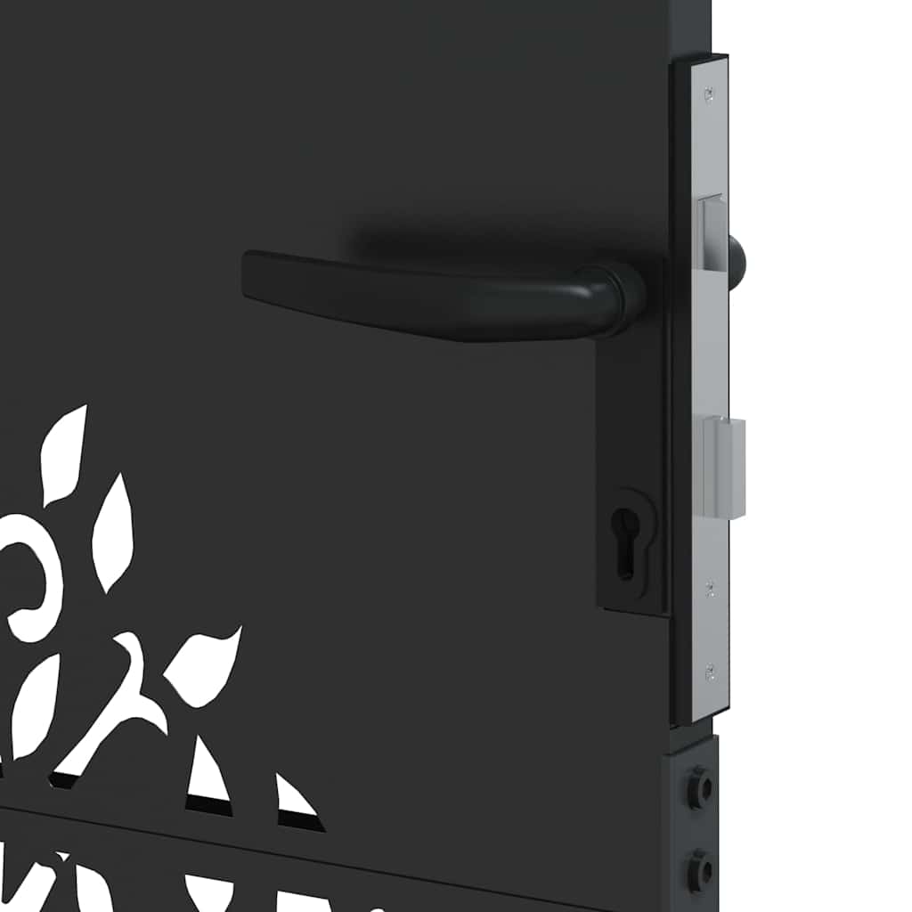 Cancello da giardino con blocco Nero 110 x 105 cm | homemem39