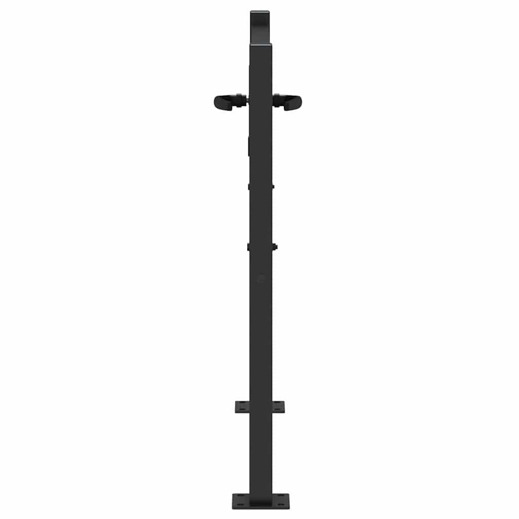 Cancello da giardino con blocco Nero 110 x 105 cm | homemem39