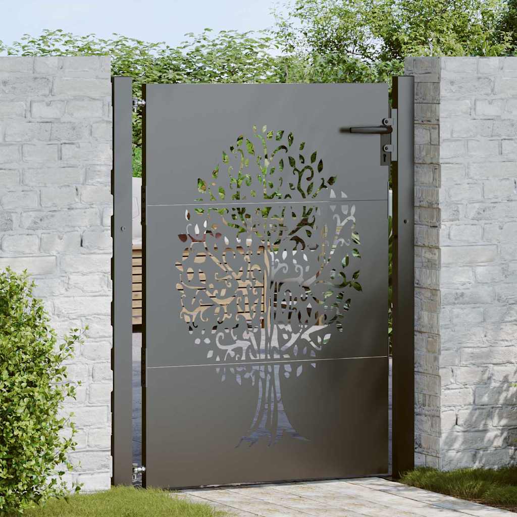 Cancello da giardino con blocco Nero 110 x 130 cm | homemem39