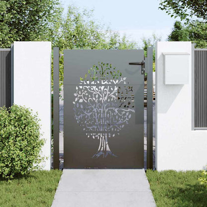 Cancello da giardino con blocco Nero 110 x 130 cm | homemem39