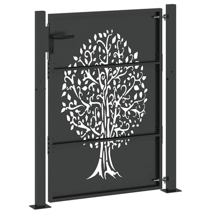 Cancello da giardino con blocco Nero 110 x 130 cm | homemem39