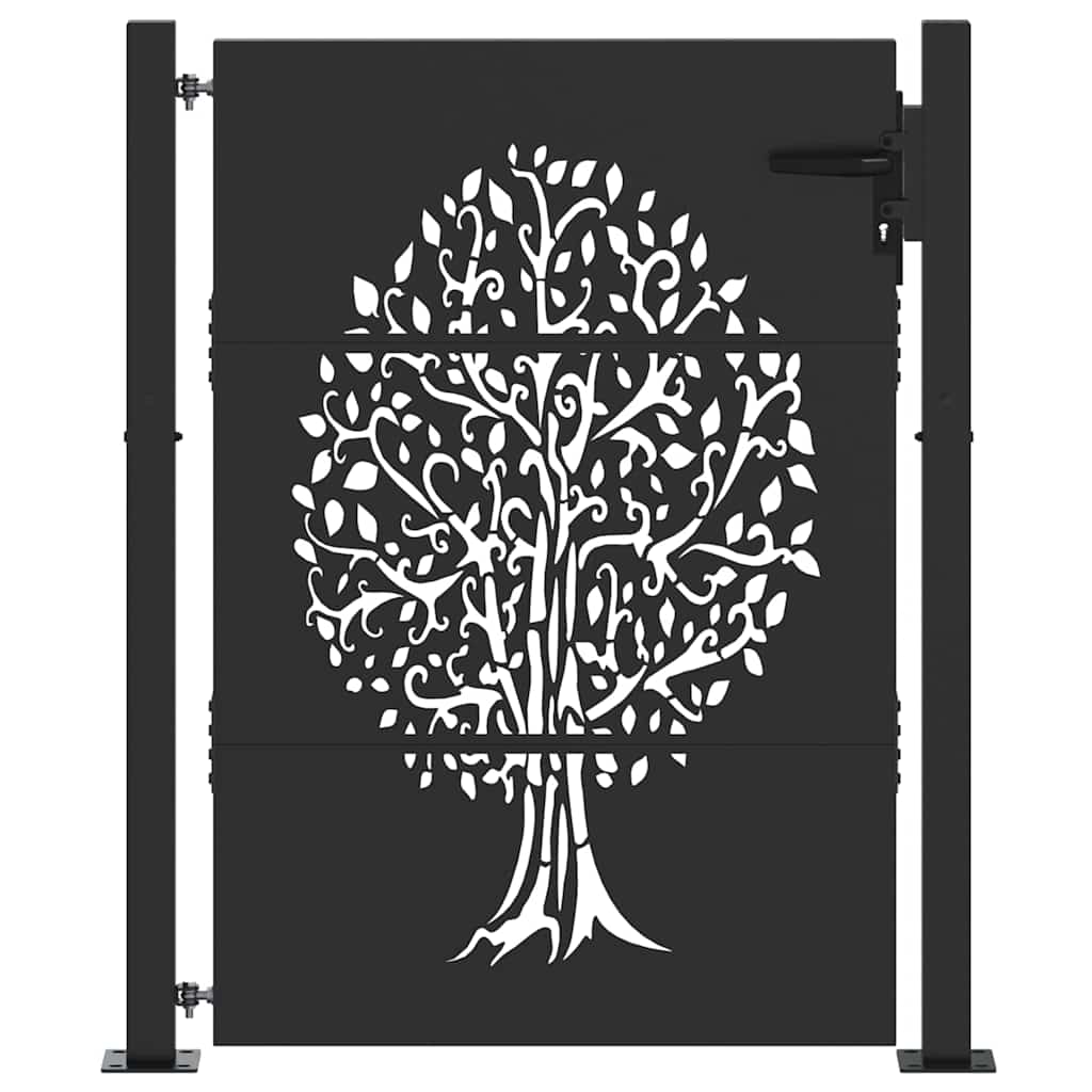 Cancello da giardino con blocco Nero 110 x 130 cm | homemem39