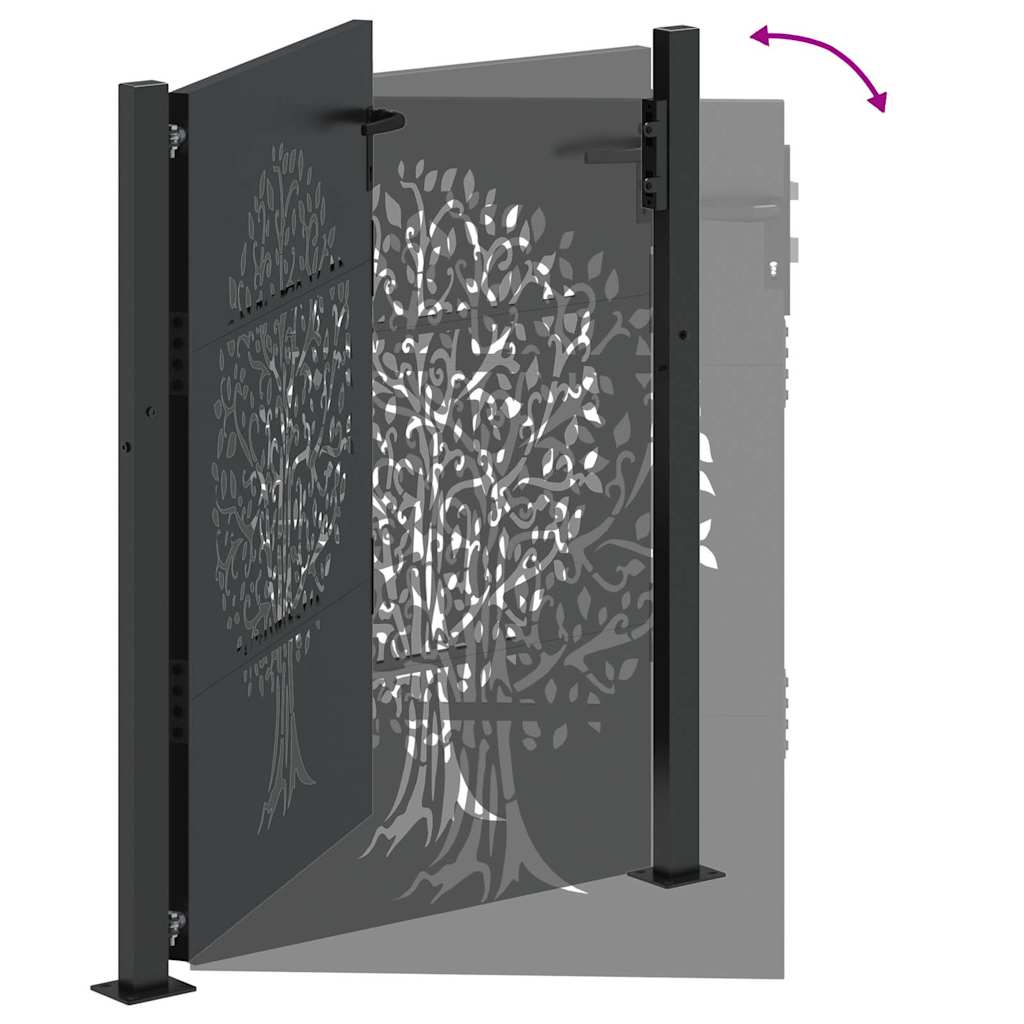 Cancello da giardino con blocco Nero 110 x 130 cm | homemem39