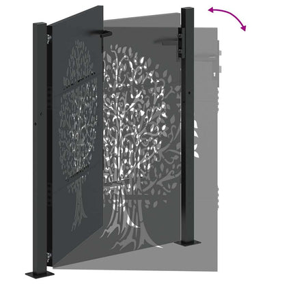 Cancello da giardino con blocco Nero 110 x 130 cm | homemem39