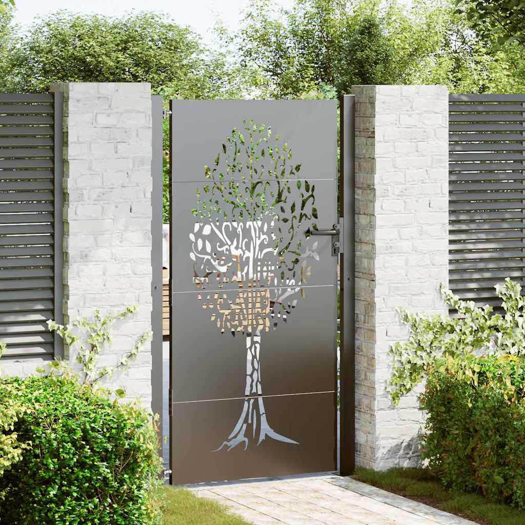 Cancello da giardino con blocco Nero 110 x 180 cm | homemem39