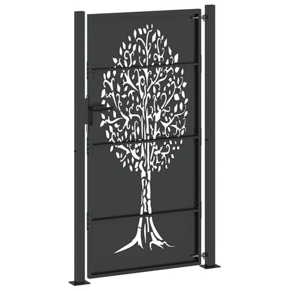 Cancello da giardino con blocco Nero 110 x 180 cm | homemem39