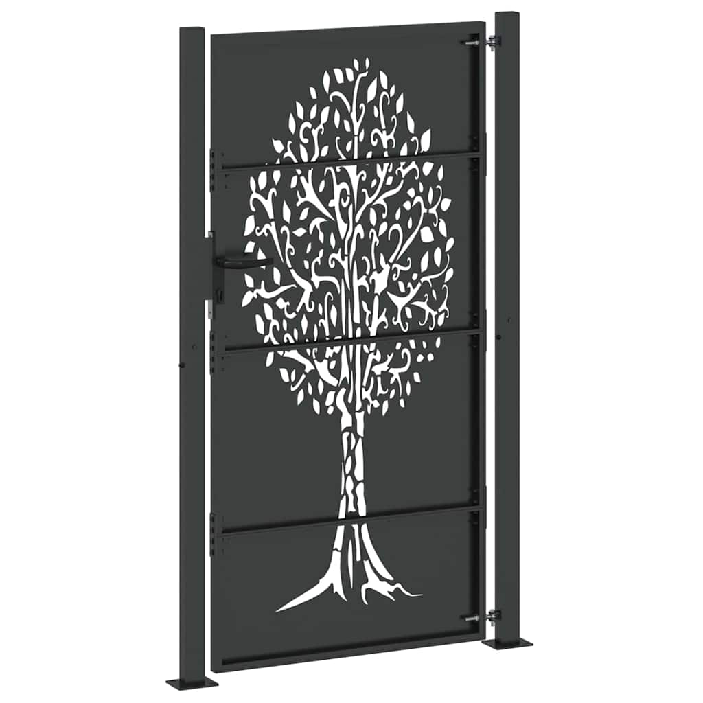 Cancello da giardino con blocco Nero 110 x 205 cm | homemem39