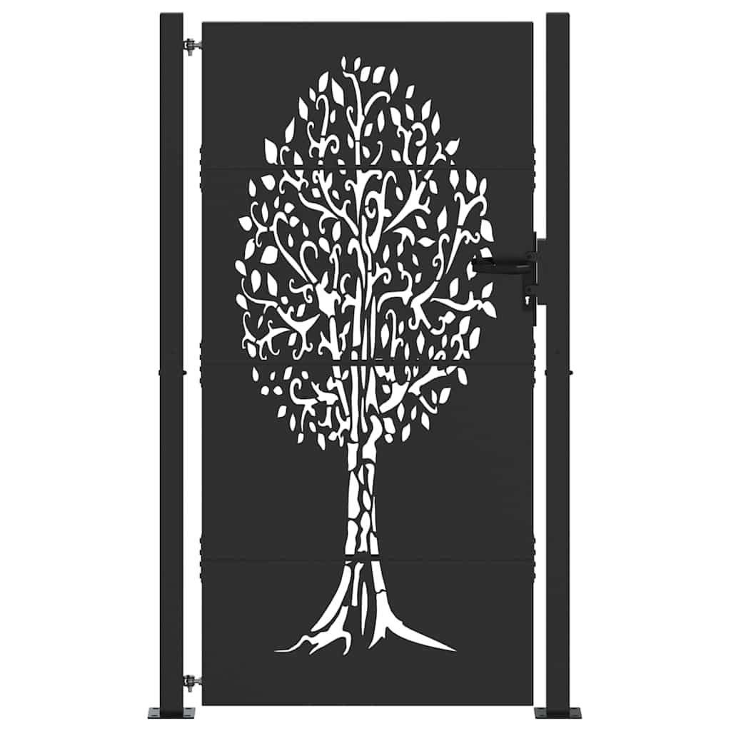 Cancello da giardino con blocco Nero 110 x 205 cm | homemem39