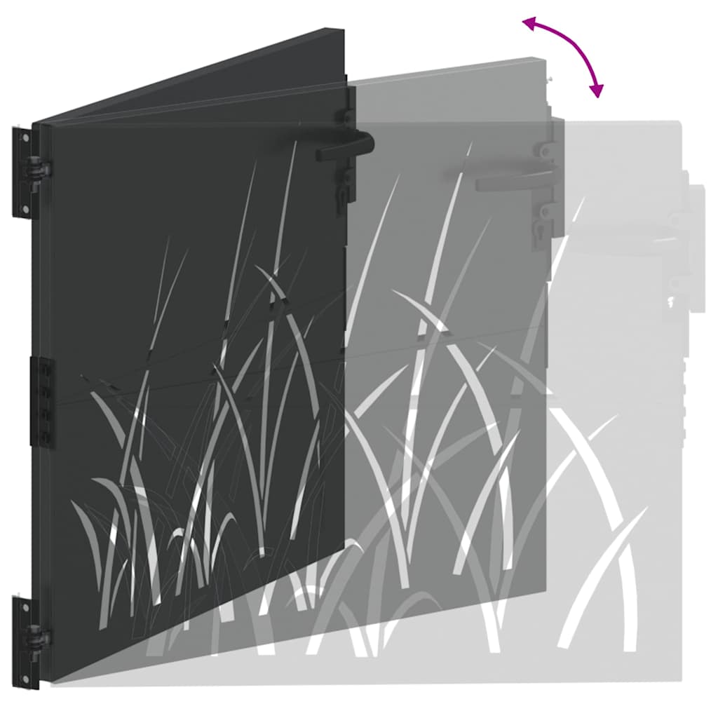 Cancello da giardino con blocco Nero 110 x 105 cm | homemem39