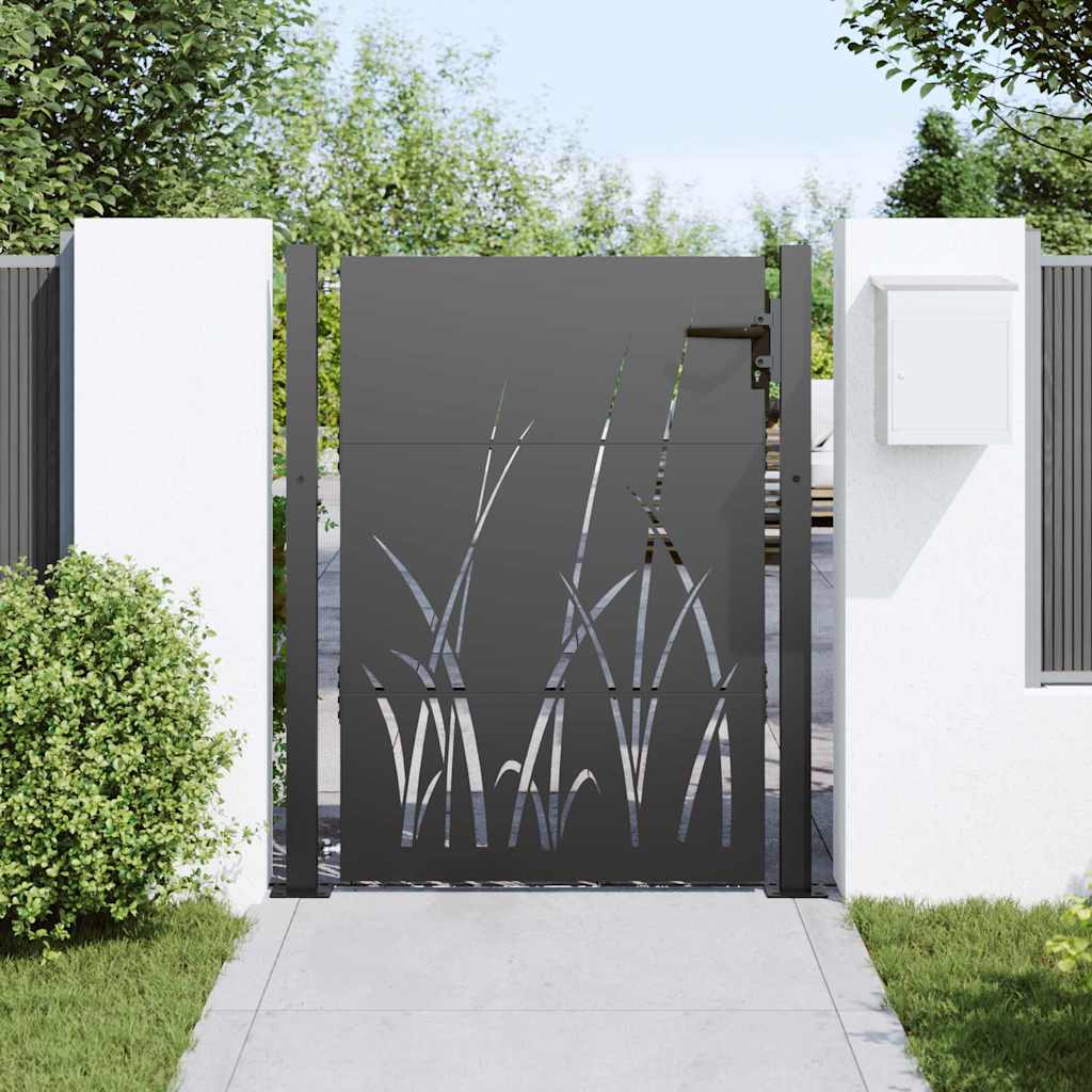 Cancello da giardino con blocco Nero 110 x 130 cm | homemem39