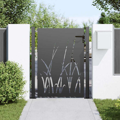 Cancello da giardino con blocco Nero 110 x 130 cm | homemem39