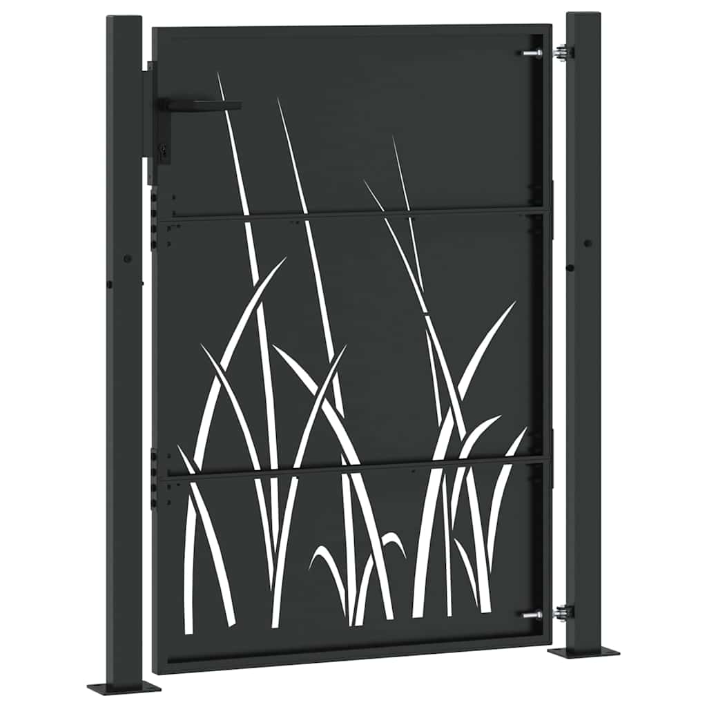 Cancello da giardino con blocco Nero 110 x 130 cm | homemem39