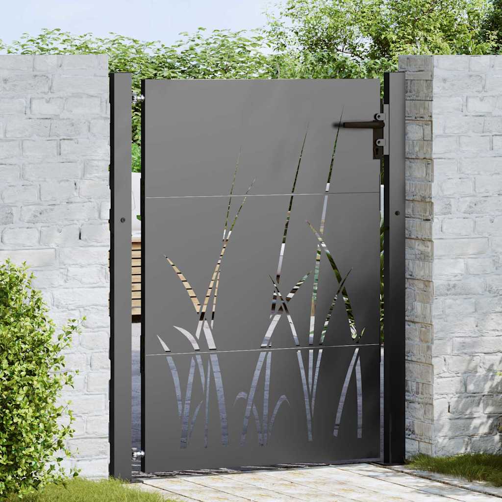 Cancello da giardino con blocco Nero 110 x 155 cm | homemem39