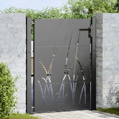 Cancello da giardino con blocco Nero 110 x 155 cm | homemem39