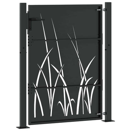 Cancello da giardino con blocco Nero 110 x 155 cm | homemem39