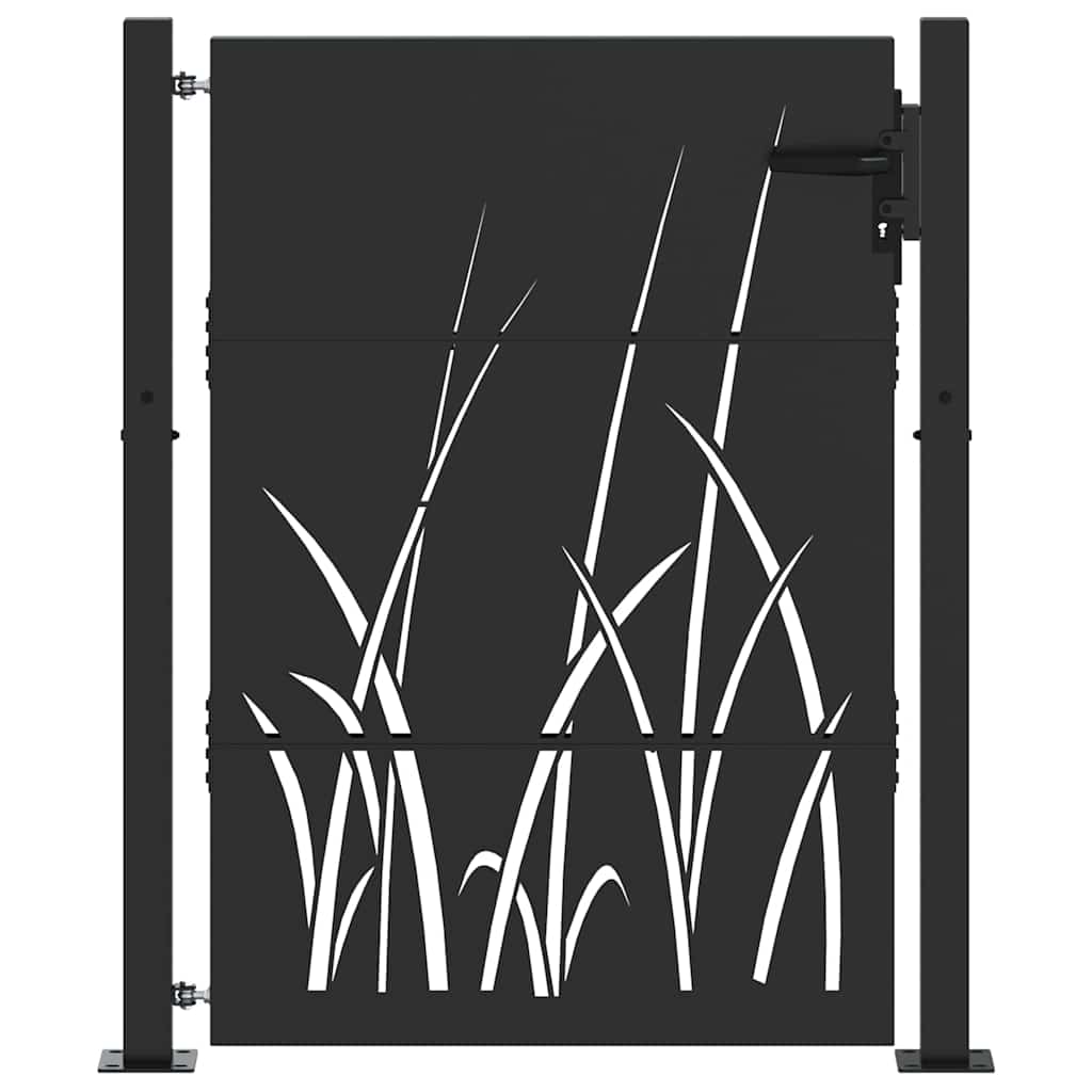 Cancello da giardino con blocco Nero 110 x 155 cm | homemem39
