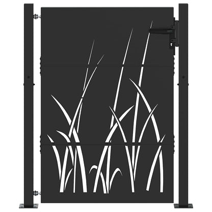 Cancello da giardino con blocco Nero 110 x 155 cm | homemem39
