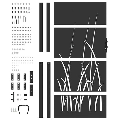 Cancello da giardino con blocco Nero 110 x 180 cm | homemem39