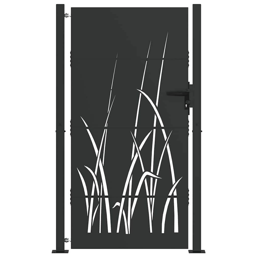 Cancello da giardino con blocco Nero 110 x 180 cm | homemem39