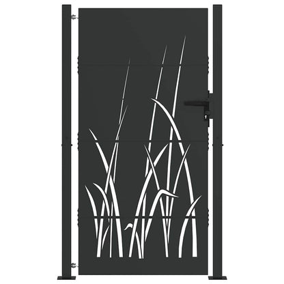 Cancello da giardino con blocco Nero 110 x 180 cm | homemem39