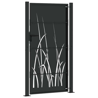 Cancello da giardino con blocco Nero 110 x 205 cm | homemem39