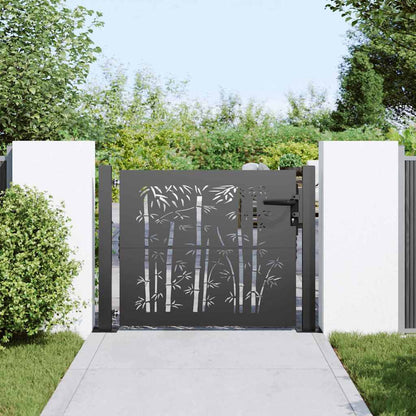 Cancello da giardino con blocco Nero 110 x 105 cm | homemem39