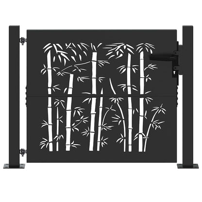 Cancello da giardino con blocco Nero 110 x 105 cm | homemem39