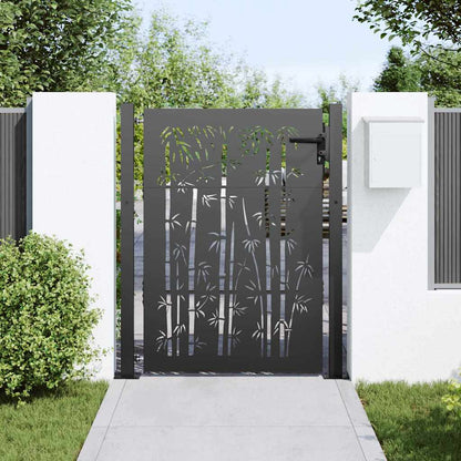 Cancello da giardino con blocco Nero 110 x 130 cm | homemem39