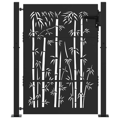 Cancello da giardino con blocco Nero 110 x 130 cm | homemem39