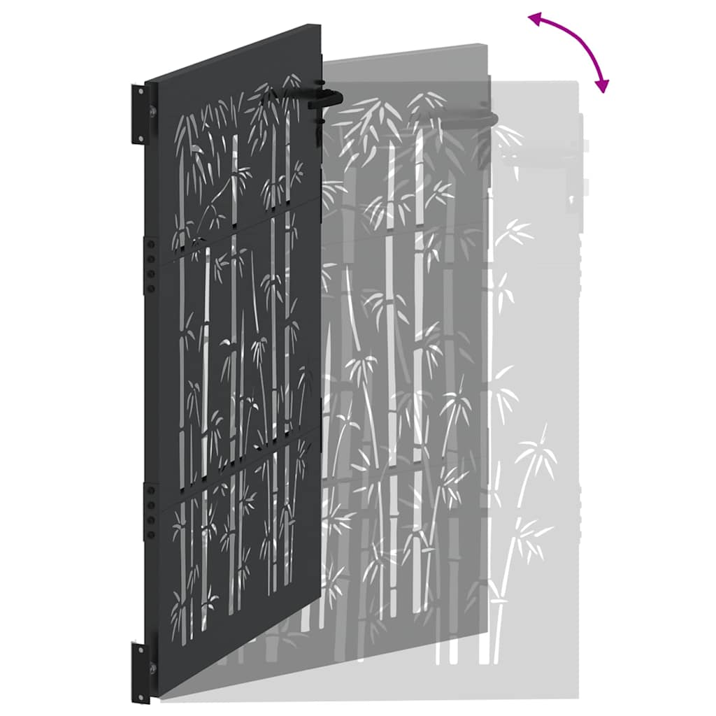Cancello da giardino con blocco Nero 110 x 130 cm | homemem39