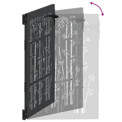 Cancello da giardino con blocco Nero 110 x 130 cm | homemem39
