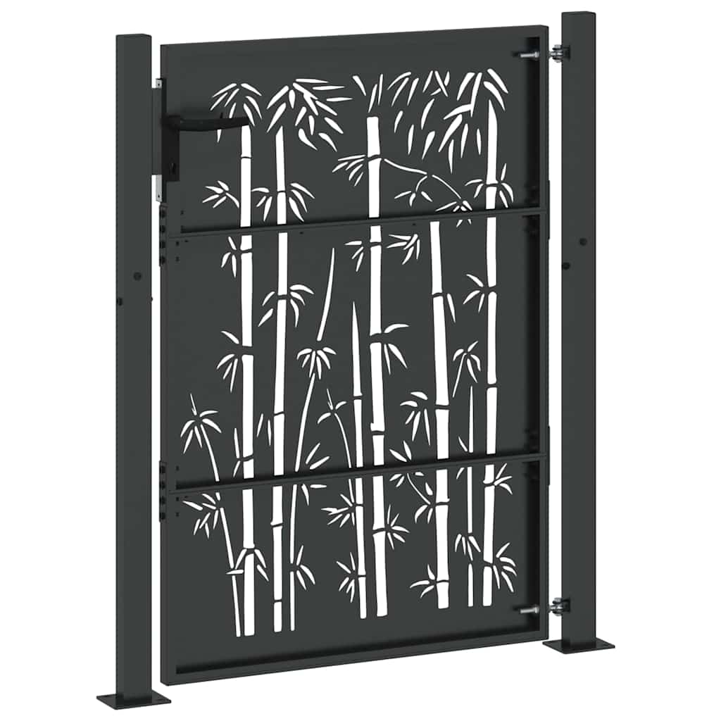 Cancello da giardino con blocco Nero 110 x 155 cm | homemem39