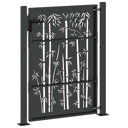 Cancello da giardino con blocco Nero 110 x 155 cm | homemem39