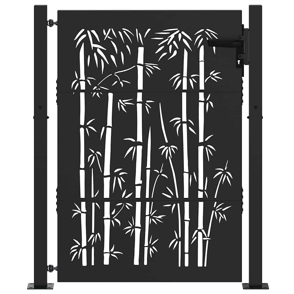 Cancello da giardino con blocco Nero 110 x 155 cm | homemem39