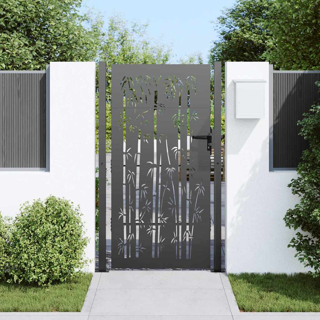Cancello da giardino con blocco Nero 110 x 180 cm | homemem39